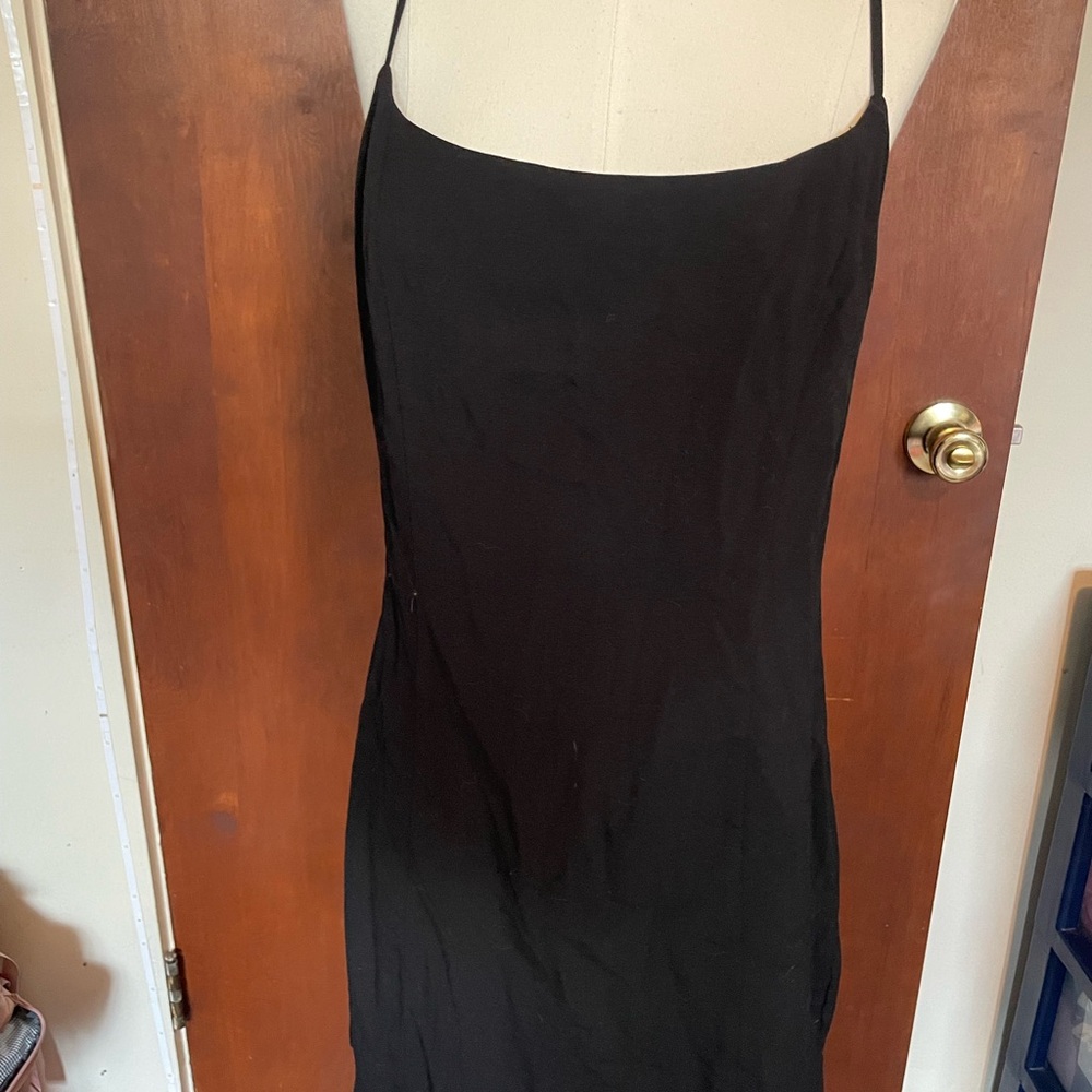 Elegant Black Spaghetti Strap Dress